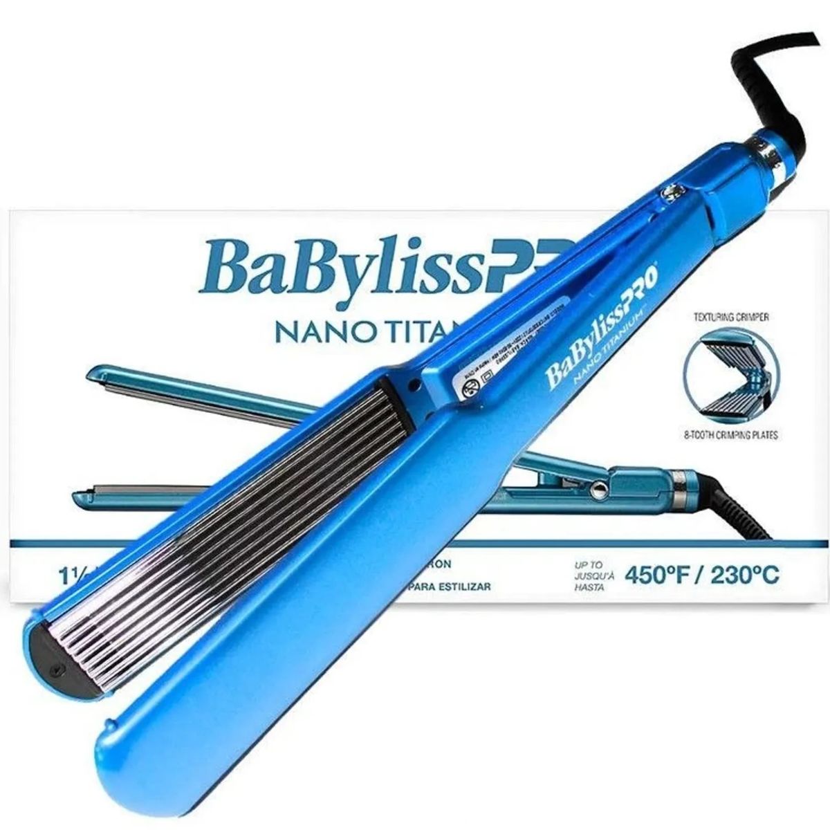 BABYLISS PRO - Plancha Waflera Nano Titanium BabylissPro 38mm 8TOOH Crimping Plates