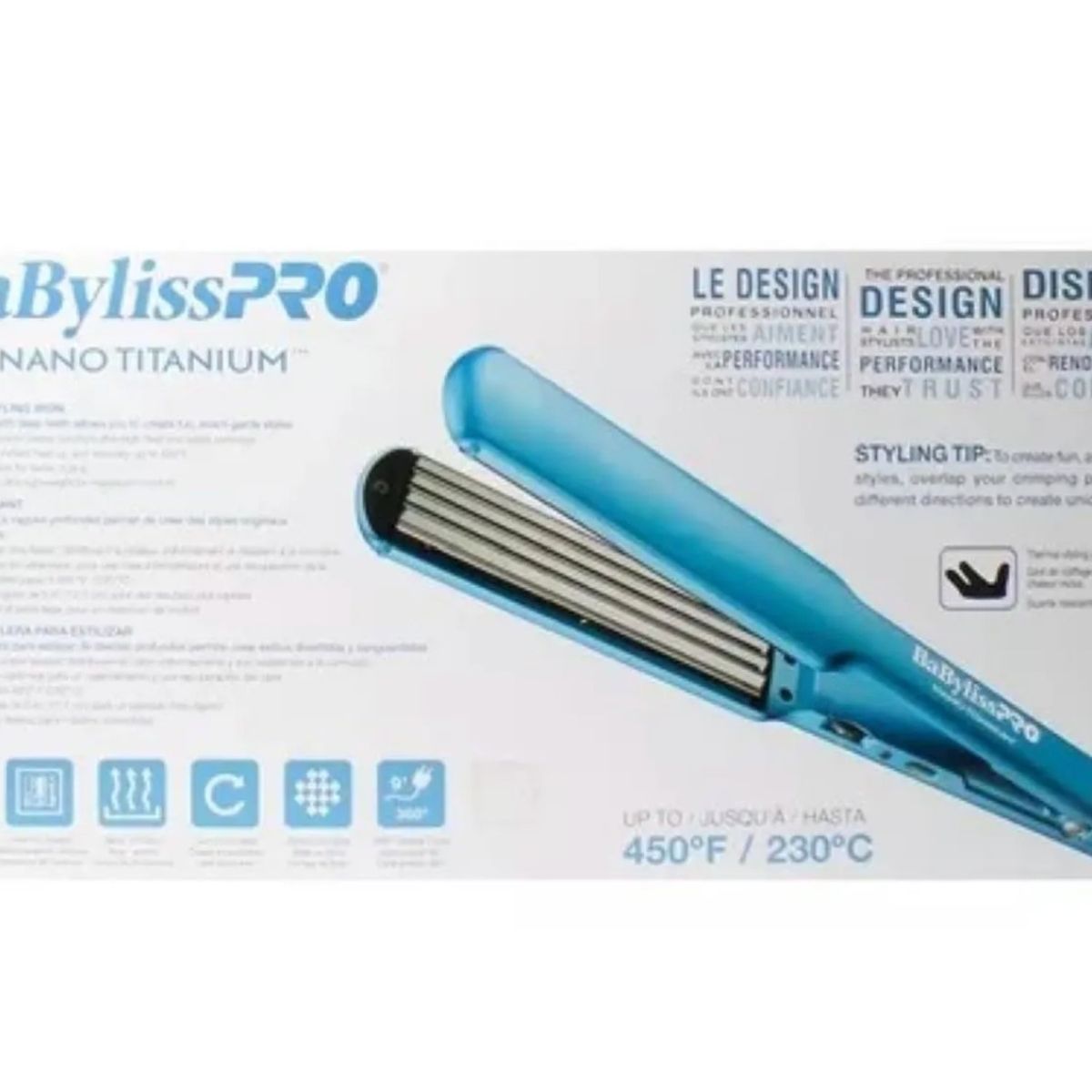 BABYLISS PRO - Plancha Waflera Nano Titanium BabylissPro 38mm 8TOOH Crimping Plates