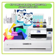 SILHOUETTE - KIT CAMEO 5 BLANCA +IMPRESORA SUBLIMACIÓN EPSON F170 GP19