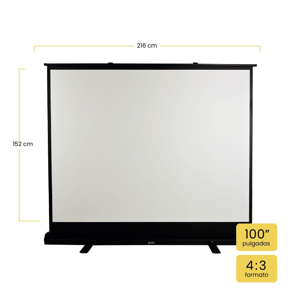 LEVO - Telón Proyector 100'' Sistema de Elevación 200 x 150cm LEVO
