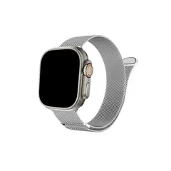 CELLBOX - Correa de Acero Magnética para Apple Watch Ultra 1 / 2 / 3 - 49 mm - Plata