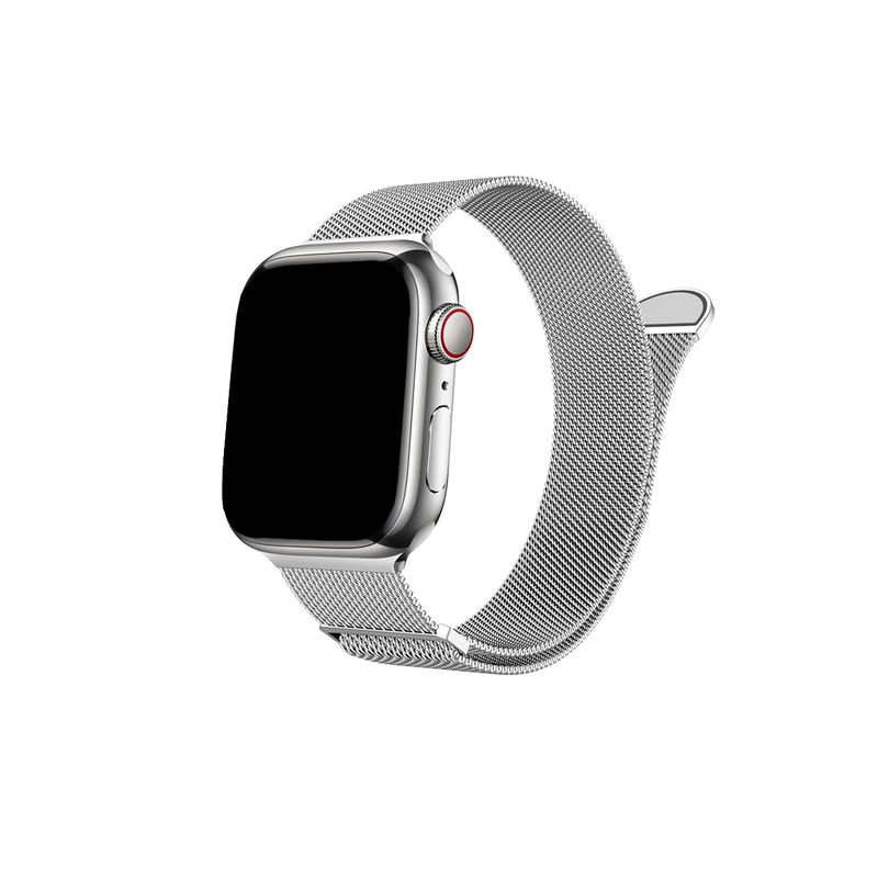 CELLBOX - Correa de Acero Magnética para Apple Watch - 46 mm Serie 10 - Plata