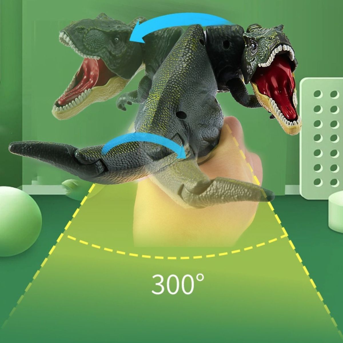 BABYLUNA - T-Rex Retráctil con Sonido  Mordida Animada Mecánico y Compacto