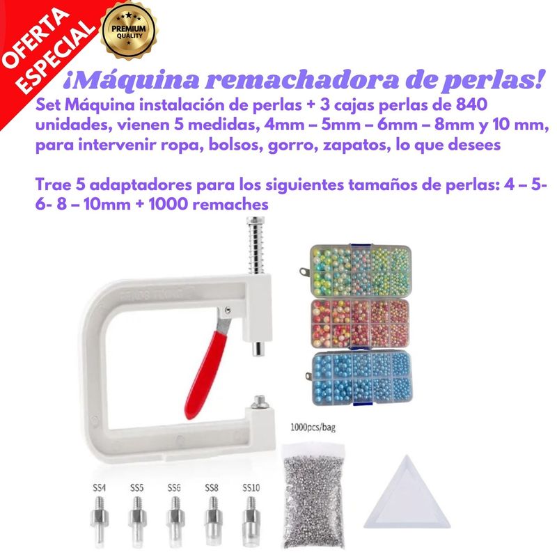 GENERICO - Máquina instalación de perlas + 3 cajas perlas