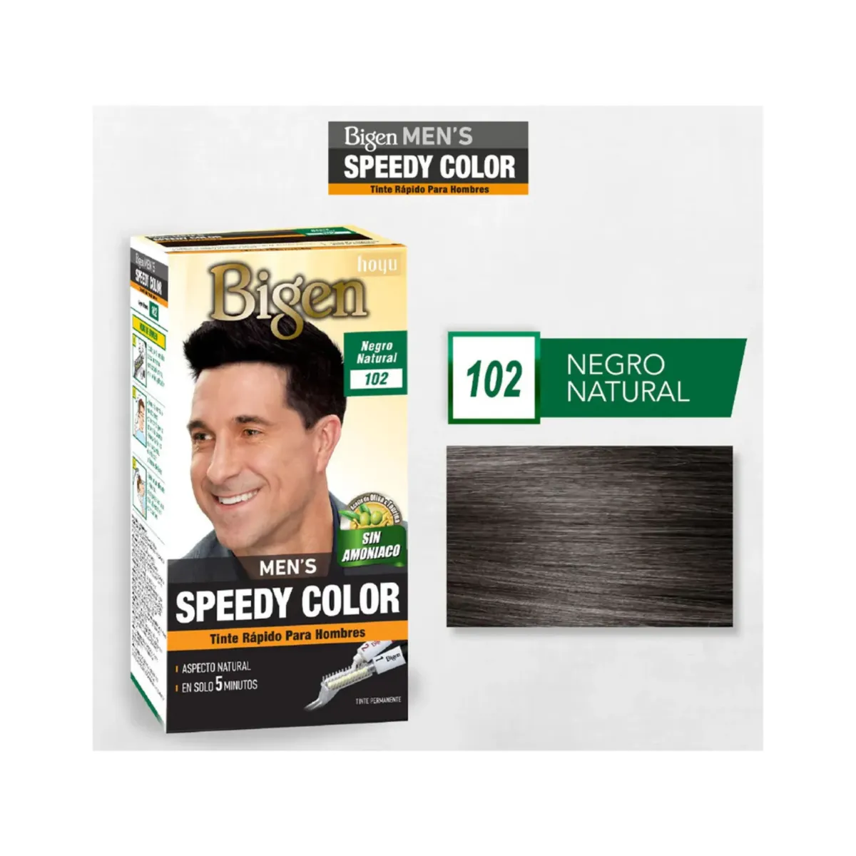 BIGEN - Tinte Bigen Speedy Color para hombre 102 negro natural