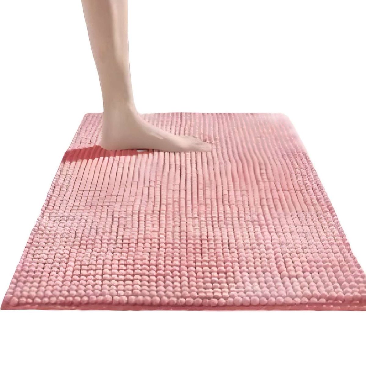 GENERICO - ALFOMBRA FELPA DE BAÑO  DELGADA ROSADO 40X60 cm