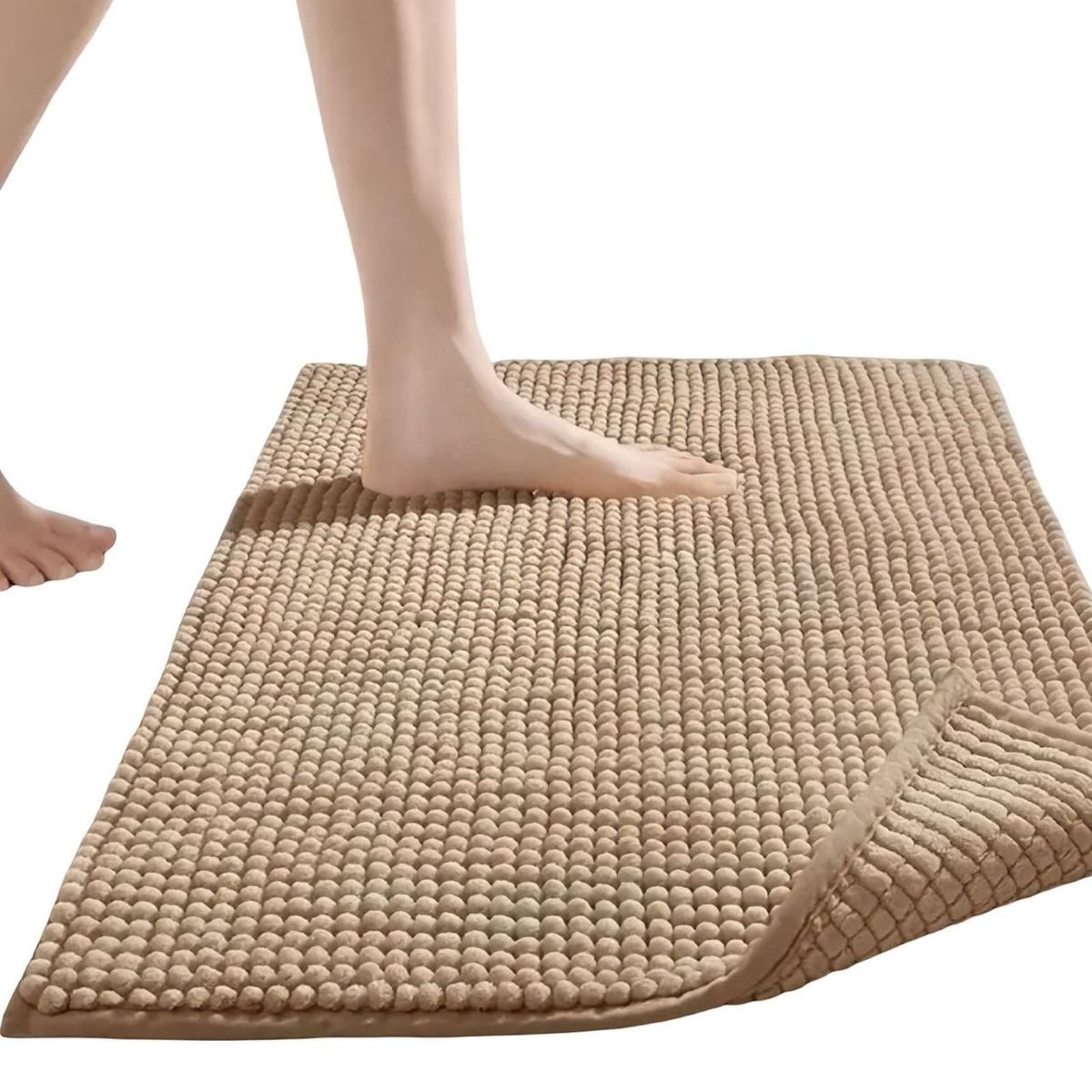 GENERICO - ALFOMBRA FELPA DE BAÑO DELGADA BEIGE 40X60 cm