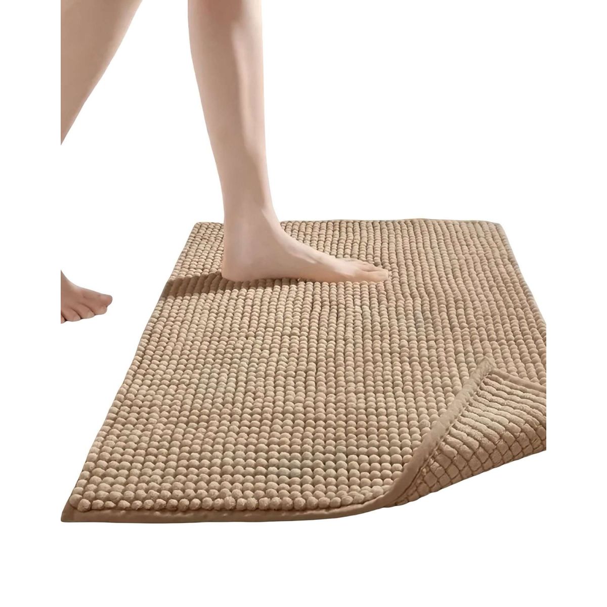 GENERICO - ALFOMBRA FELPA DE BAÑO DELGADA BEIGE 40X60 cm