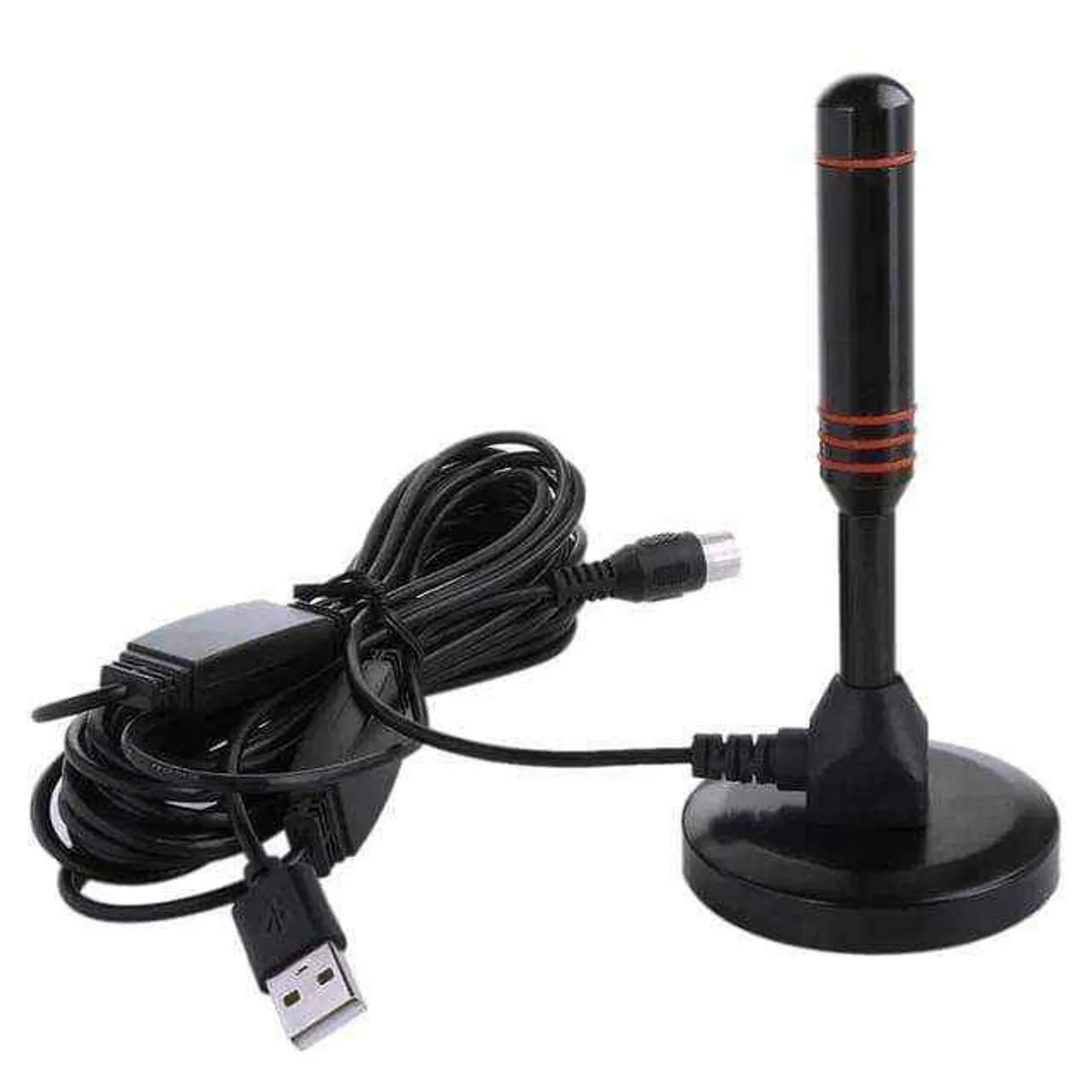 GENERICO - Antena TV digital con amplificador de señal USB cable coaxial 4 metros