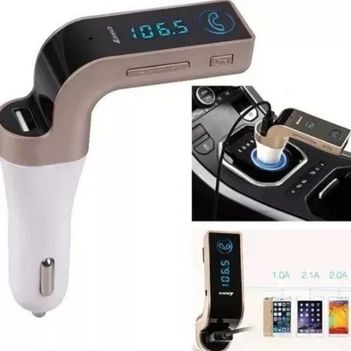 GENERICO - Transmisor FM Bluetooth carg7 Transmisor FM Bluetooth carg7