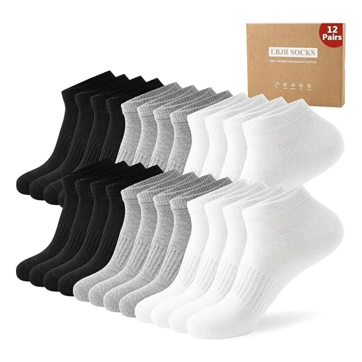 LOOK SHOP - Pack 12 Pares Calceta Deport Premium Bambú Algodón Tobillera 207 s