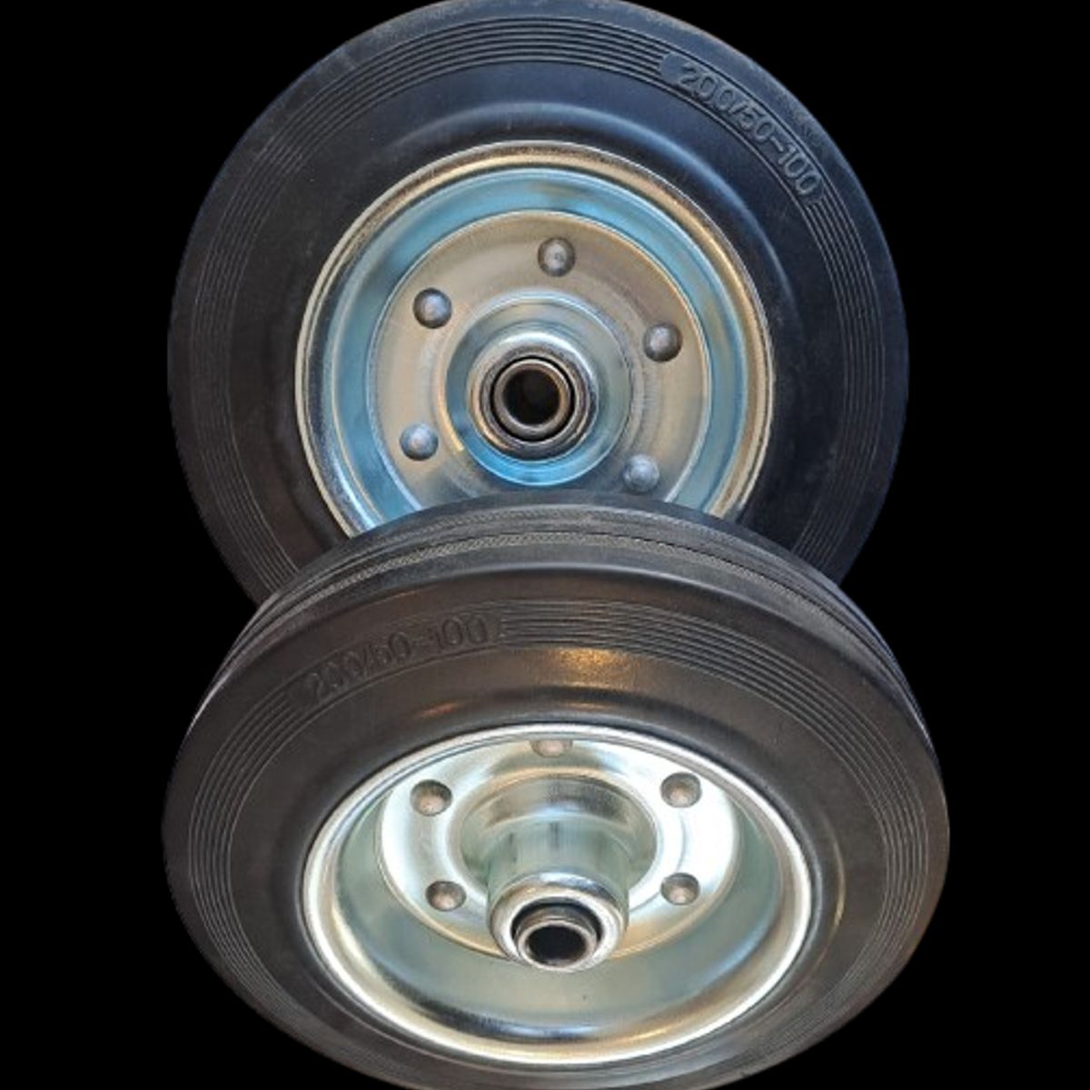 SANPLAST - Pack 2 rueda yegua diametro 200mm goma metal