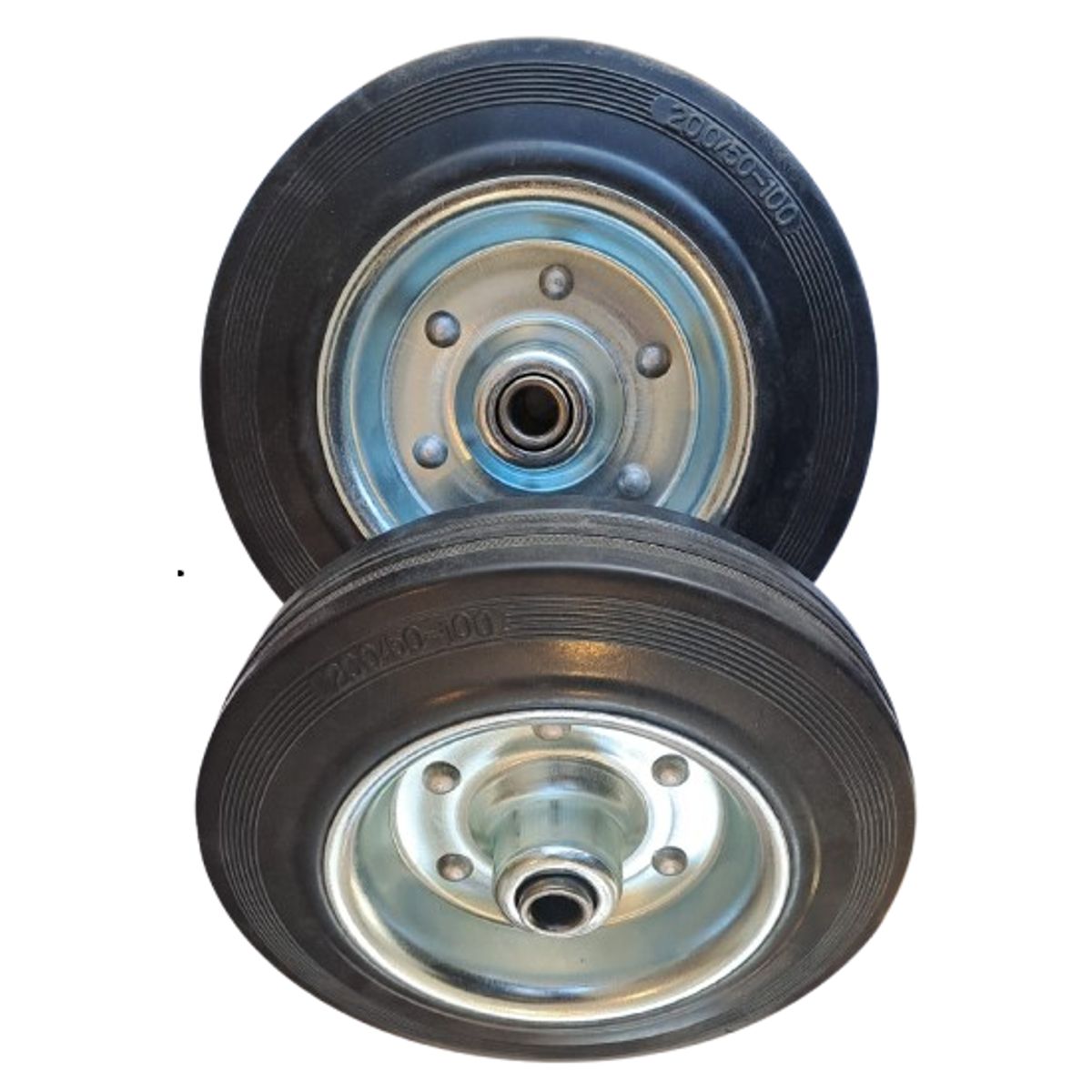 SANPLAST - Pack 2 rueda yegua diametro 200mm goma metal