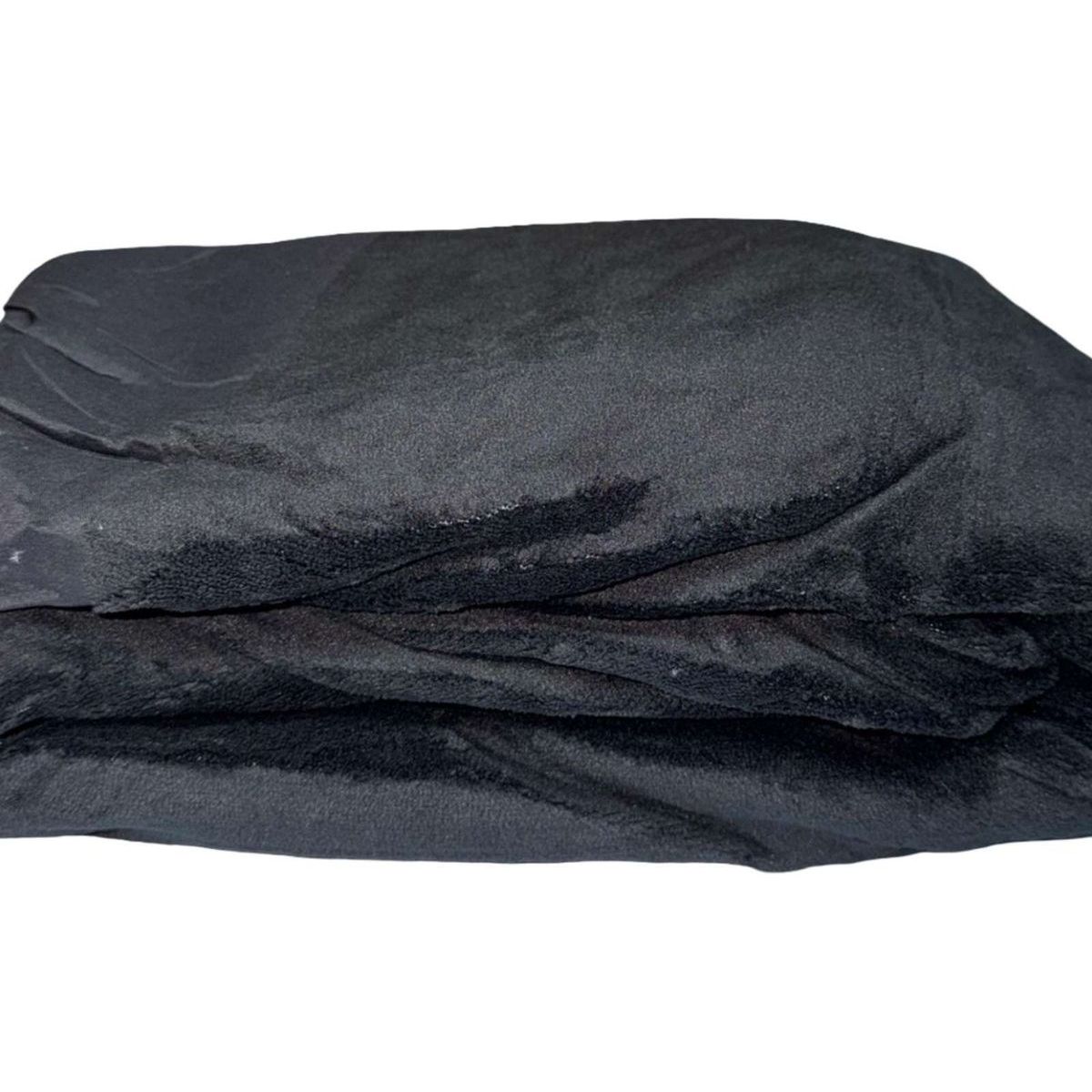GENERICO - Cubre Colchon Protector Impermeable Plush - Negro - 2 plazas