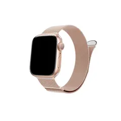 CELLBOX - Correa de Acero Magnética para Apple Watch - 42 mm Serie 10 -Oro Rosa