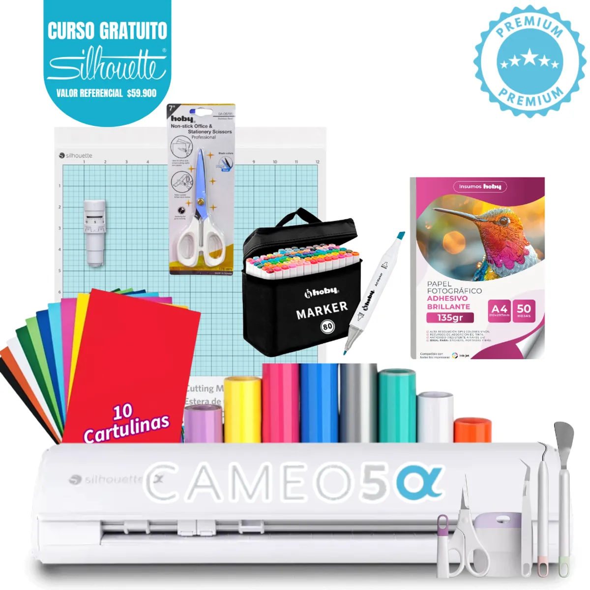 SILHOUETTE - KIT MUJER EMPRENDEDORA CAMEO 5 alpha BLANCA GP 209