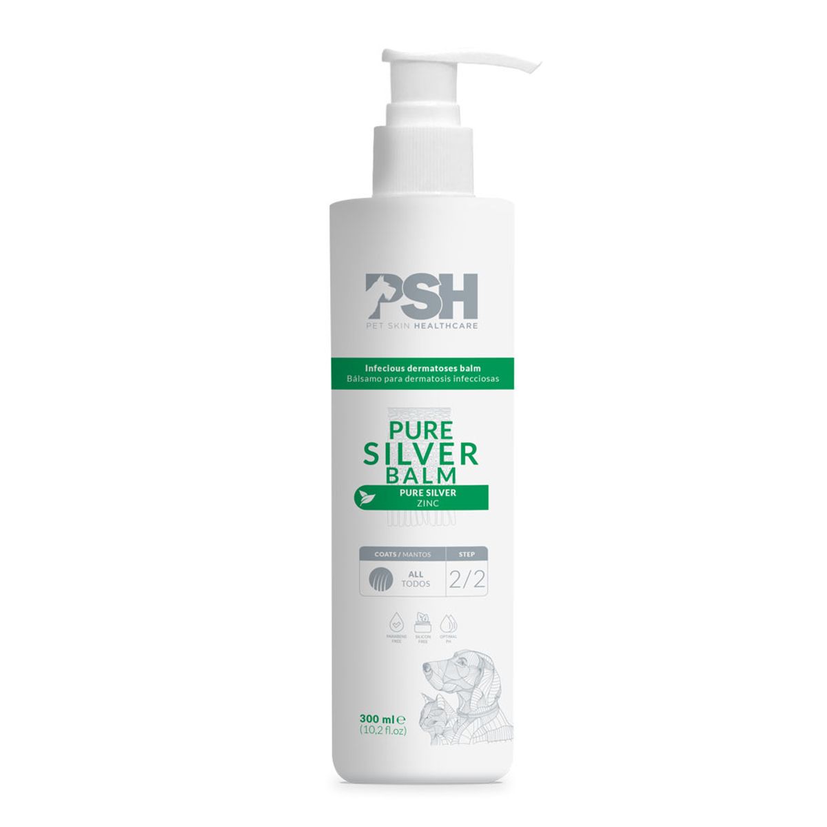 GENERICO - Bálsamo para Dermatosis Infecciosas en Mascotas Pure Silver PSH 300 ml