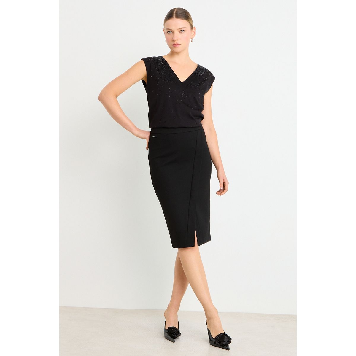 ASH - Falda Larga Mujer Negro Ash
