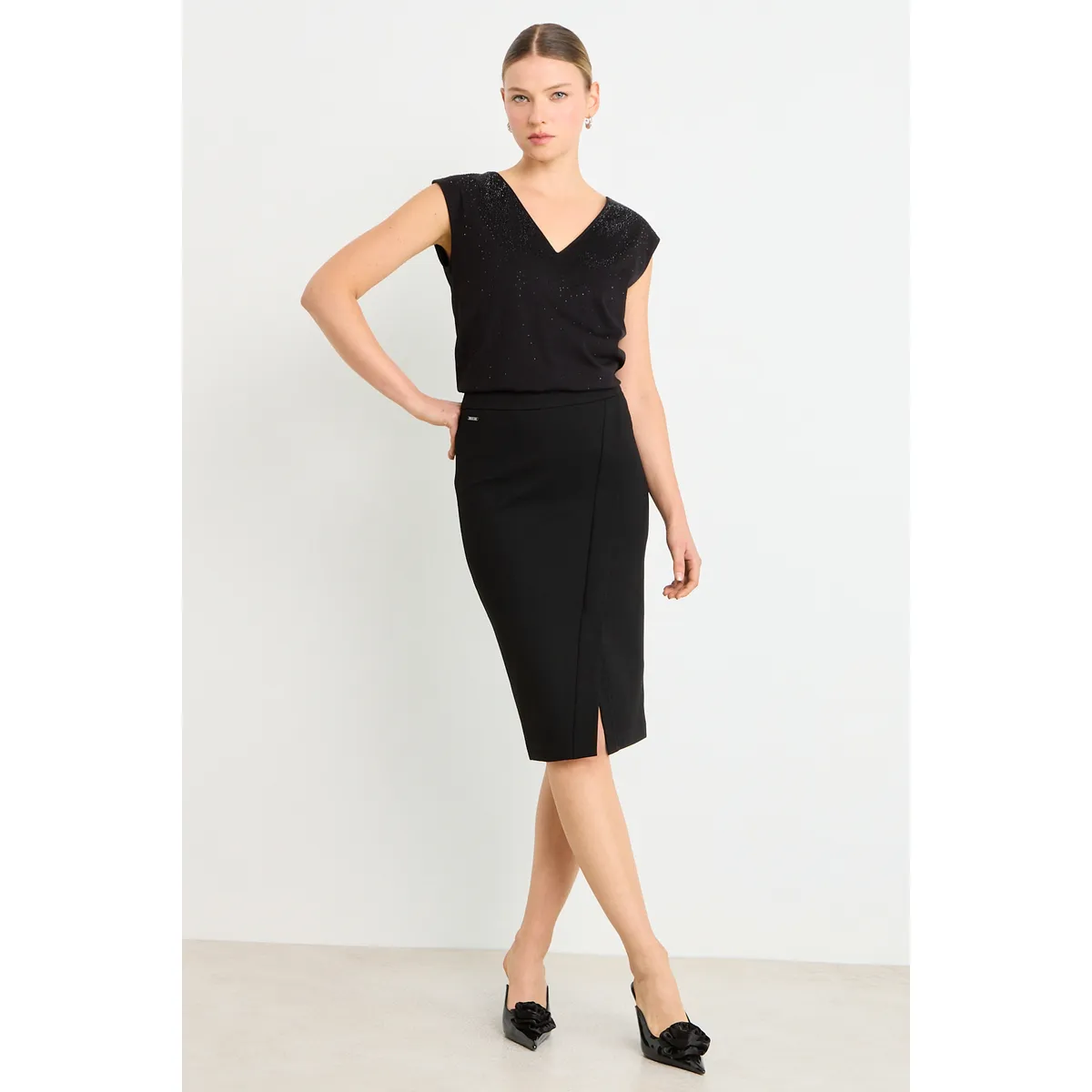 ASH - Falda Larga Mujer Negro Ash