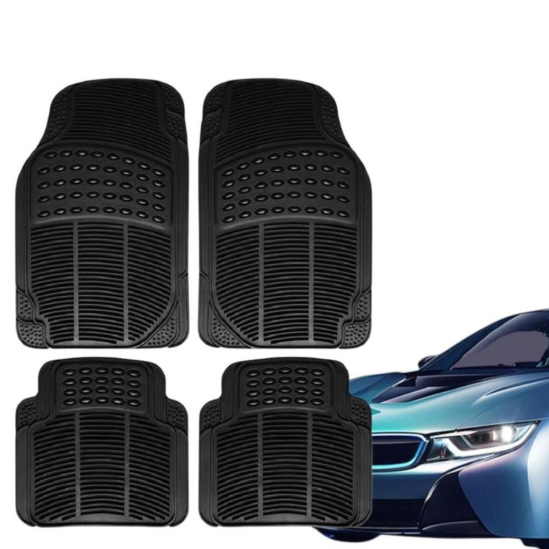 GENERICO - Set Alfombra Cubre Piso Para Auto De Goma 4 Piezas Universal Automóvil Premiun