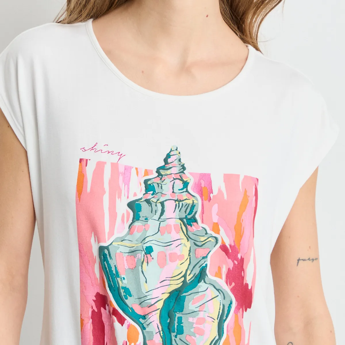 IO - Polera Manga Corta Mujer Crudo Io