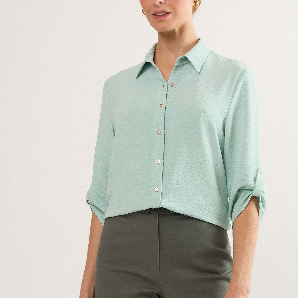 MA GRIFFE - Blusas Manga Larga Mujer Verde Magriffe