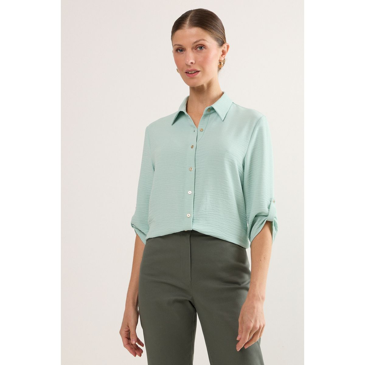 MA GRIFFE - Blusas Manga Larga Mujer Verde Magriffe