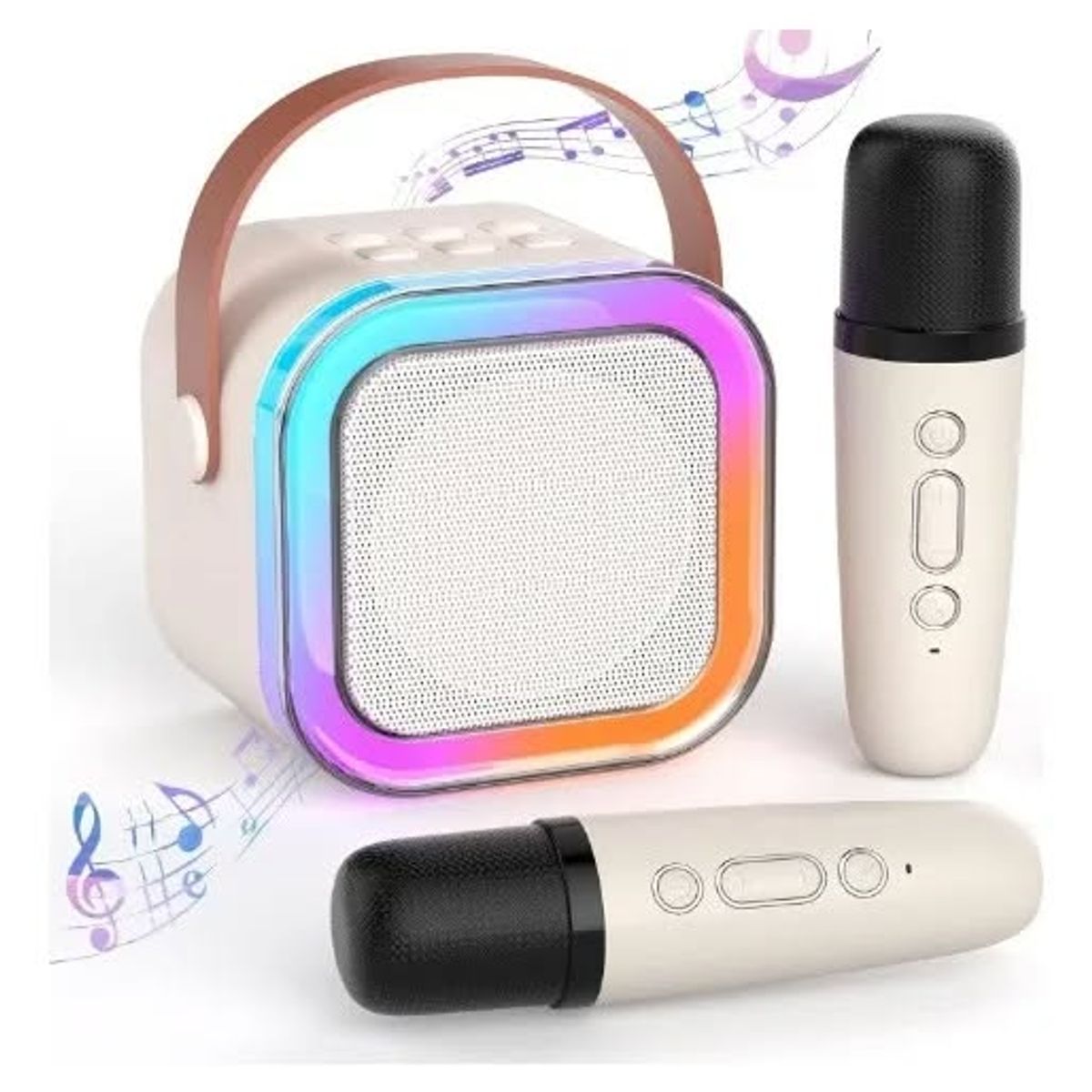 GENERICO - Mini Parlante Karaoke con 2 microfonos inalambricos Bluetooth