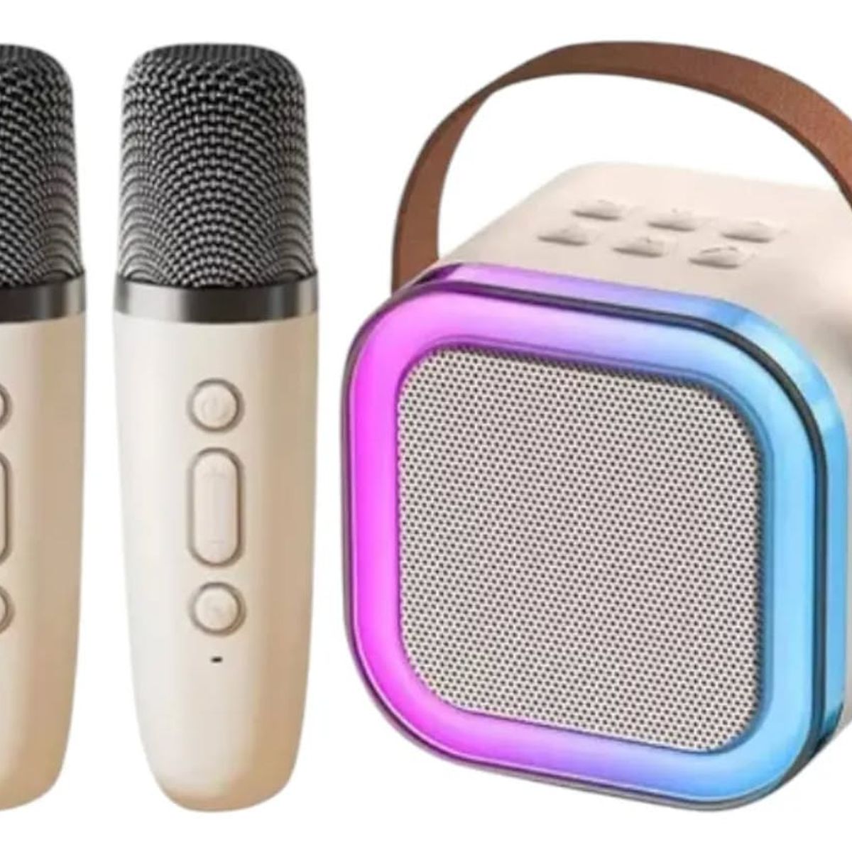 GENERICO - Mini Parlante Karaoke con 2 microfonos inalambricos Bluetooth