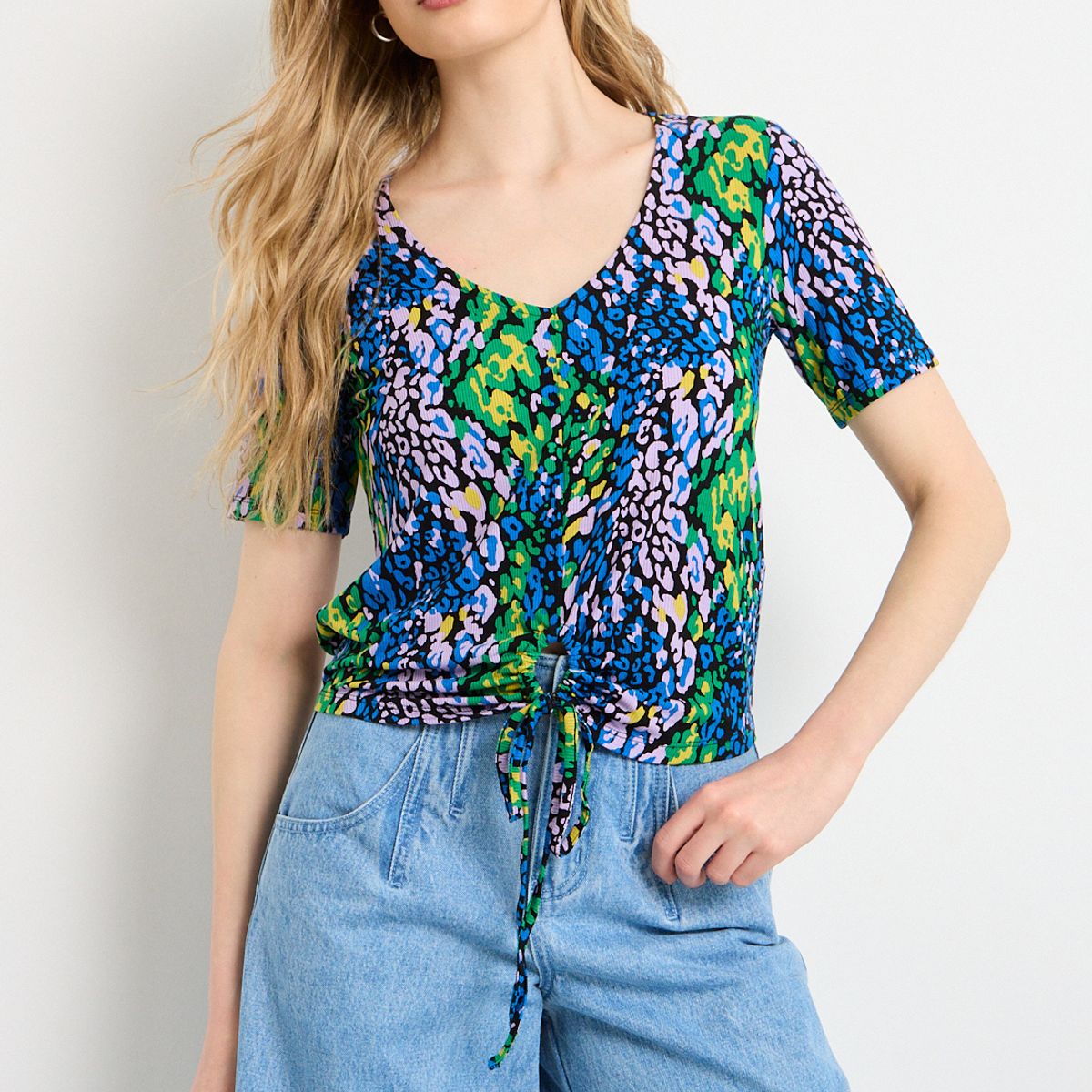 IO - Polera Manga Corta Mujer Negro Io