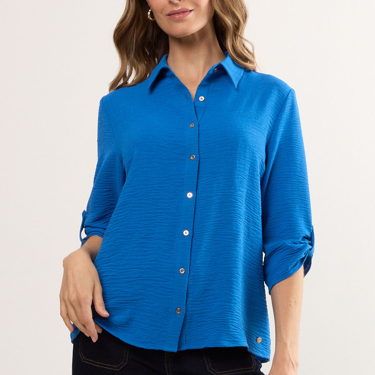 MA GRIFFE - Blusas Manga Larga Mujer Azul Magriffe