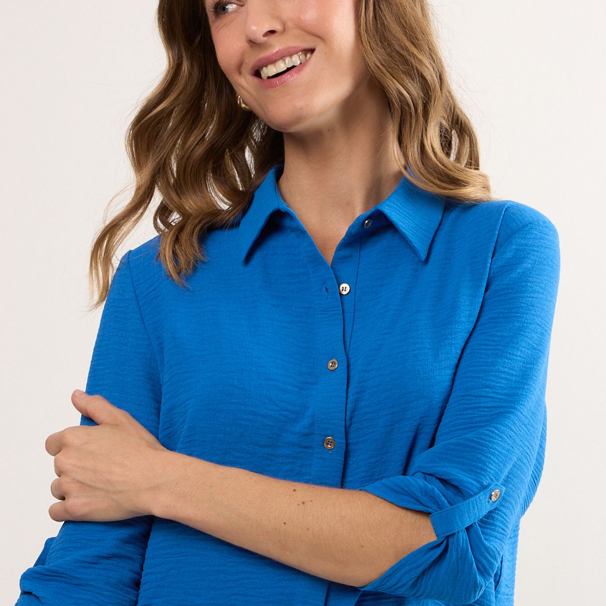 MA GRIFFE - Blusas Manga Larga Mujer Azul Magriffe