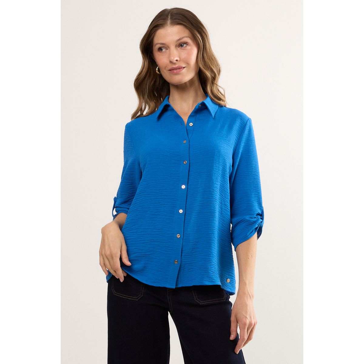 MA GRIFFE - Blusas Manga Larga Mujer Azul Magriffe