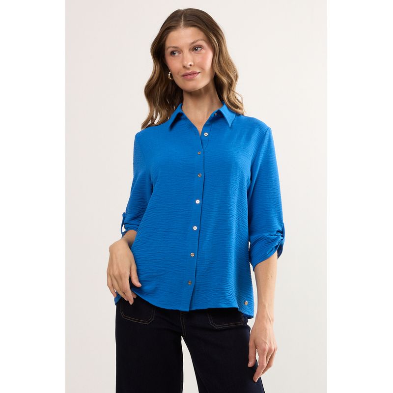 MA GRIFFE - Blusas Manga Larga Mujer Azul Magriffe
