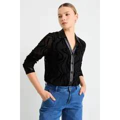 ASH - Blusas Manga Larga Mujer Negro