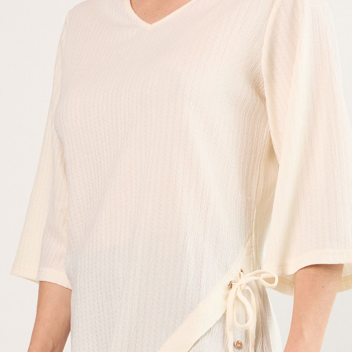 MA GRIFFE - Polera Manga Larga Mujer Blanco Magriffe