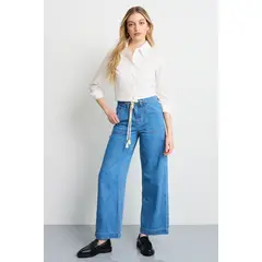 IO - Jeans Wide Leg Mujer Azul