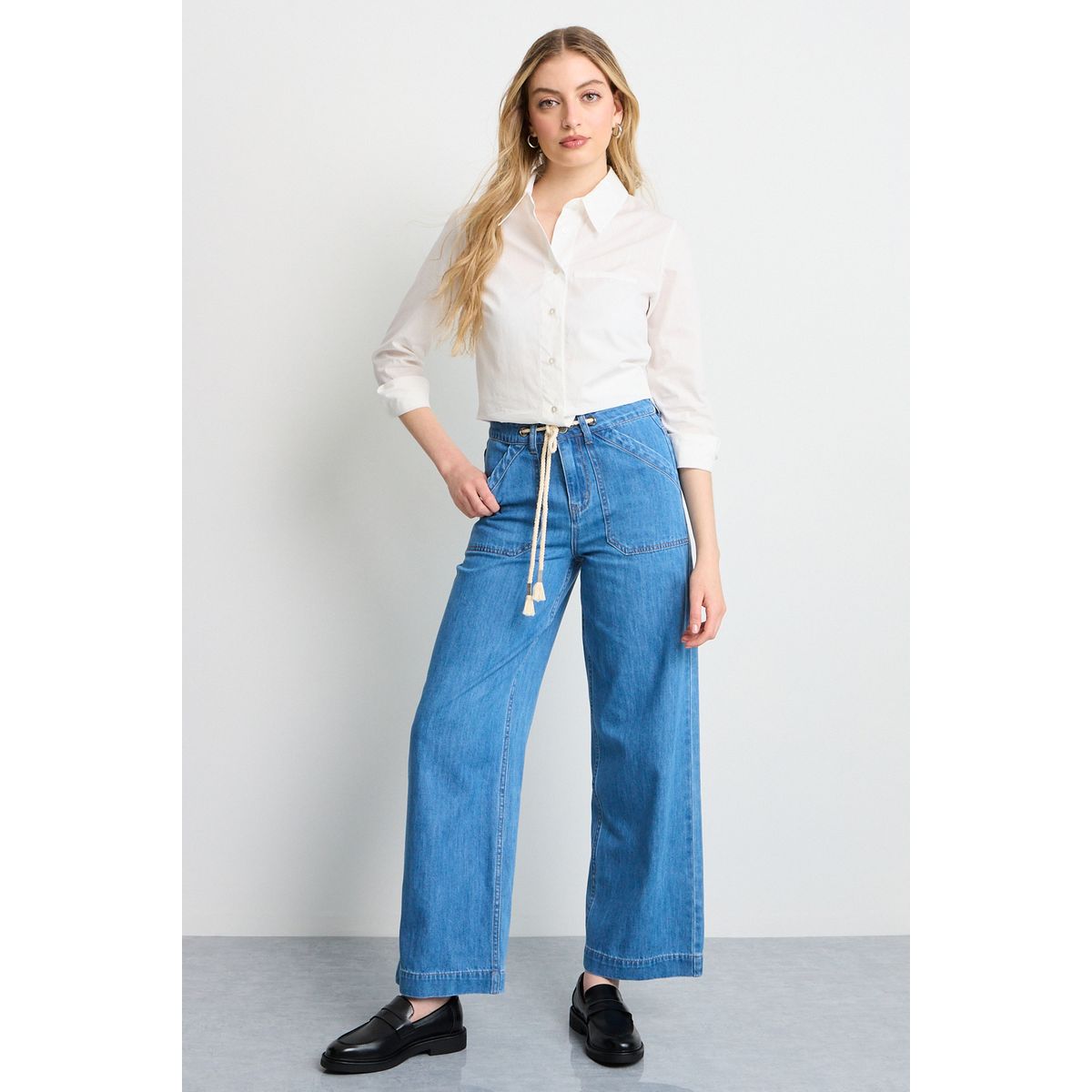 IO - Jeans Wide Leg Mujer Azul Io