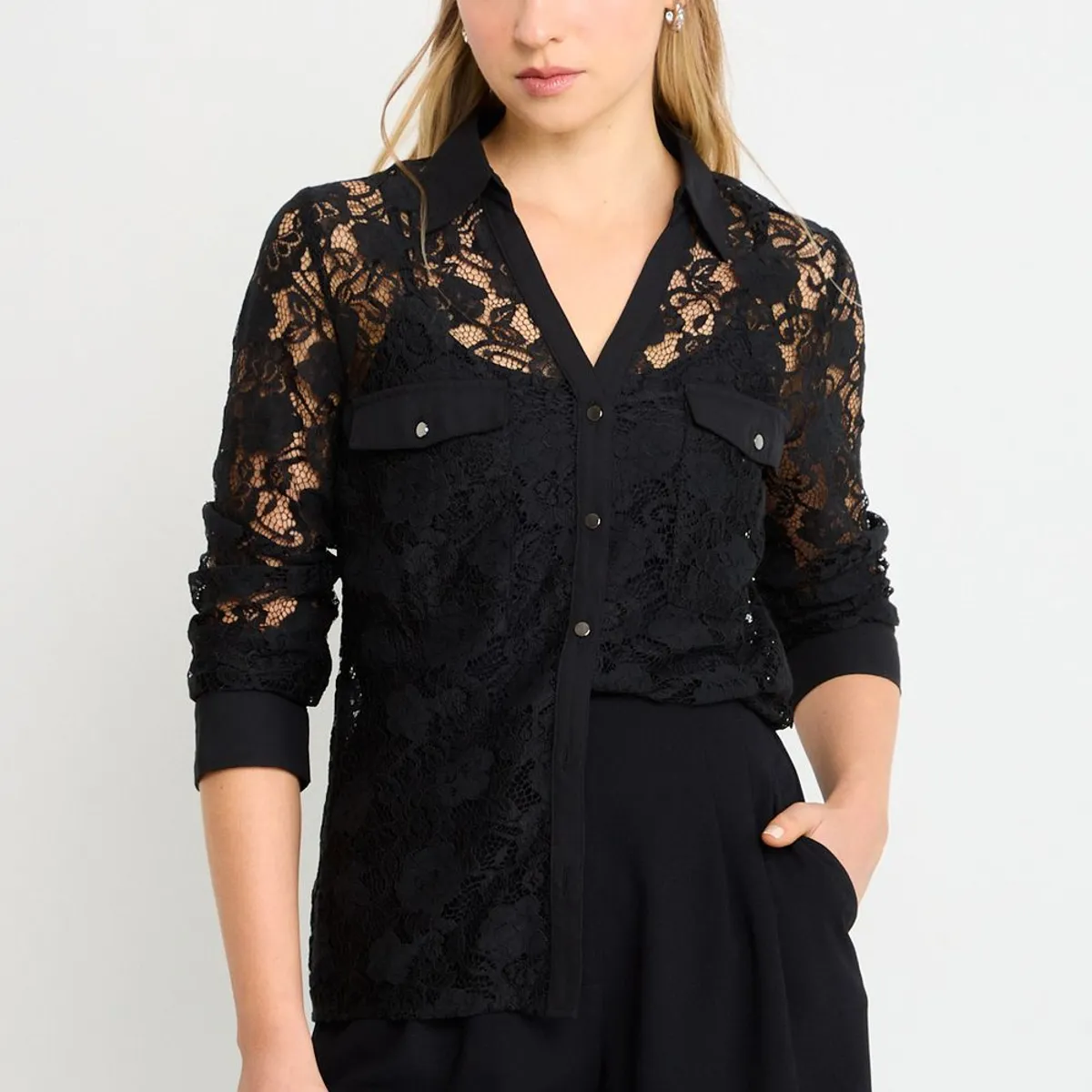 ASH - Blusas Manga Larga Mujer Negro Ash