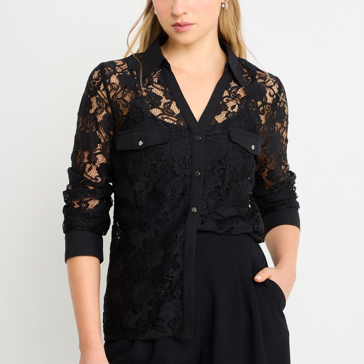 ASH - Blusas Manga Larga Mujer Negro Ash