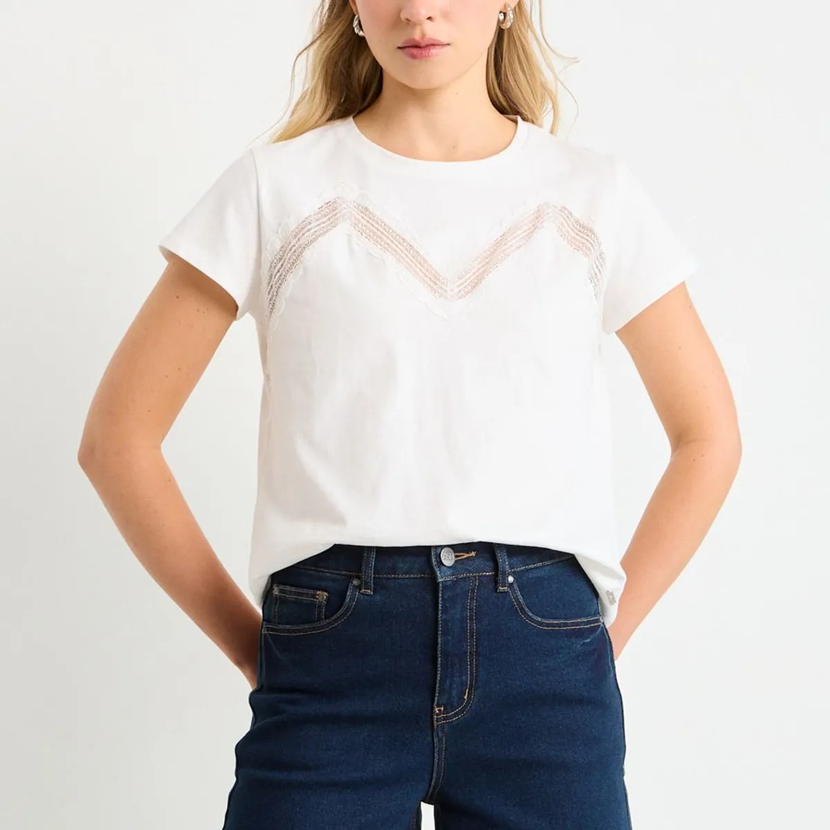 ASH - Polera Manga Corta Mujer Crudo Ash