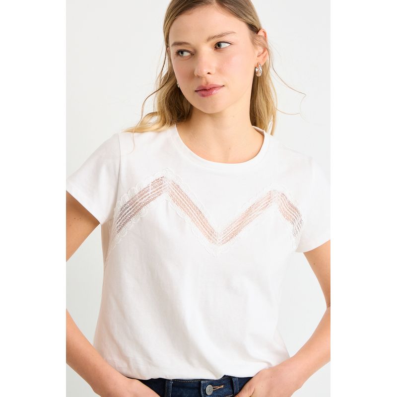 ASH - Polera Manga Corta Mujer Crudo Ash