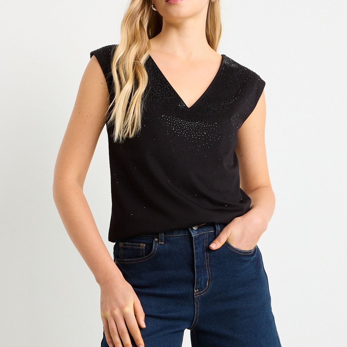 ASH - Polera Sin Mangas Mujer Negro Ash