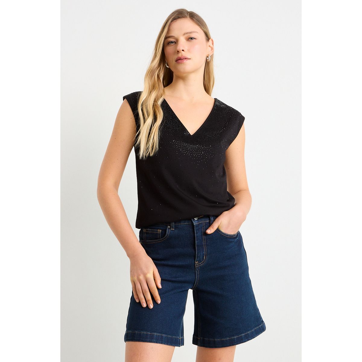 ASH - Polera Sin Mangas Mujer Negro Ash