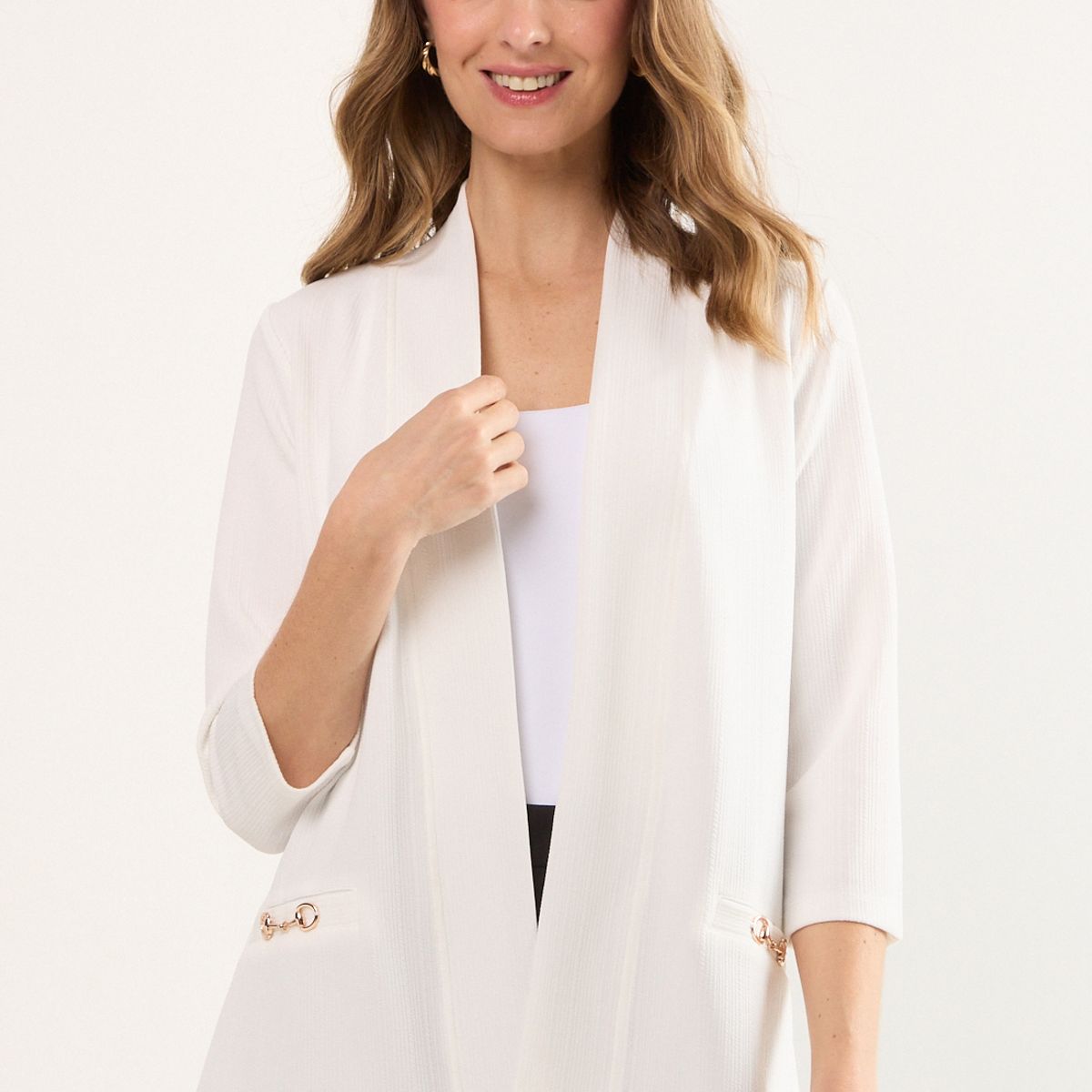 MA GRIFFE - Tapado Abierto Mujer Blanco Magriffe