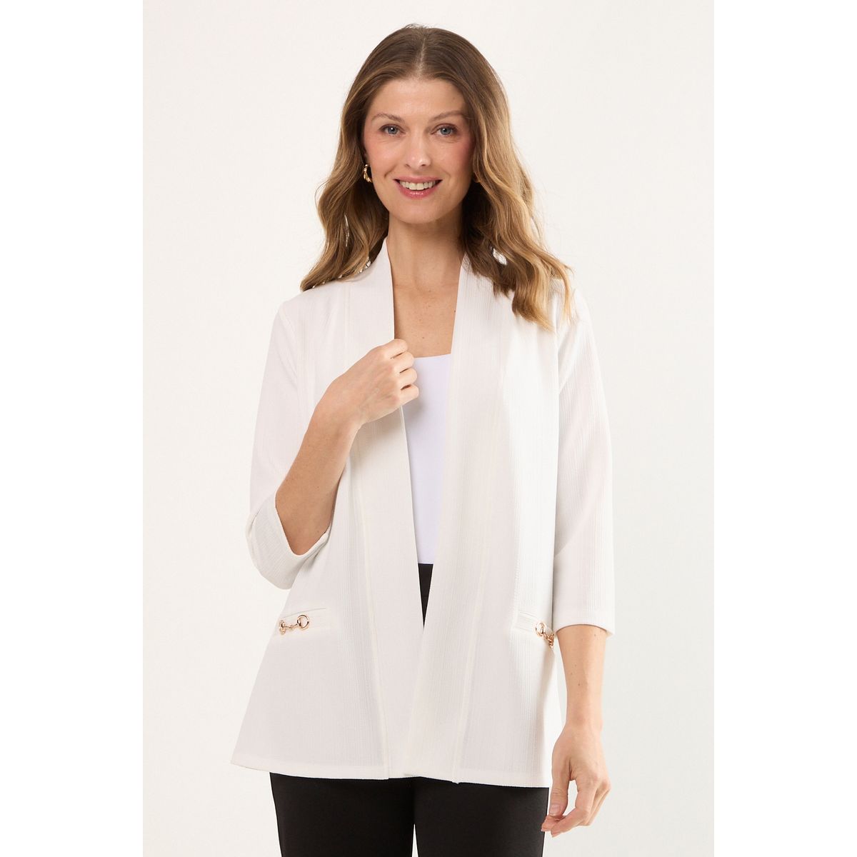 MA GRIFFE - Tapado Abierto Mujer Blanco Magriffe