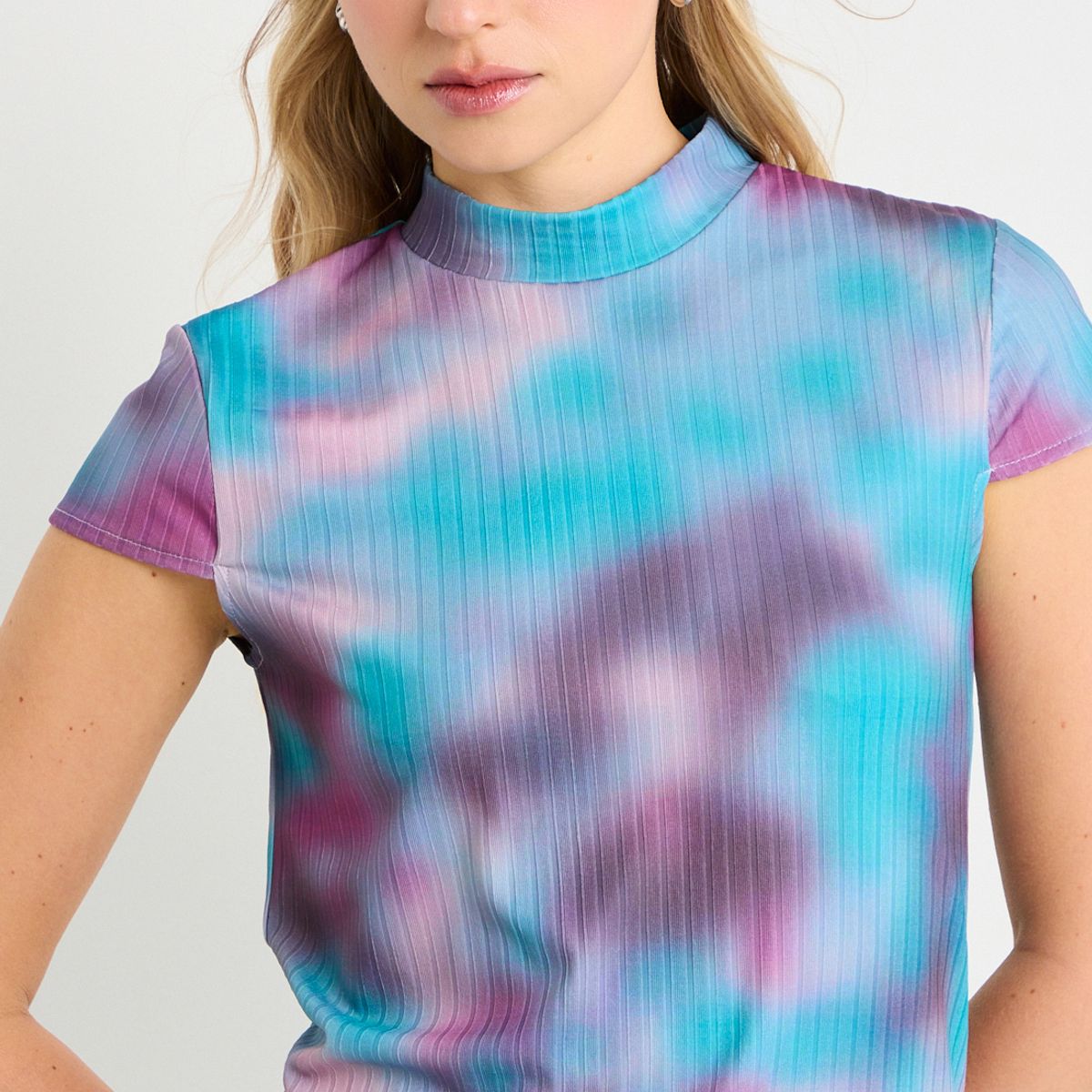 ASH - Polera Manga Corta Mujer Celeste Ash