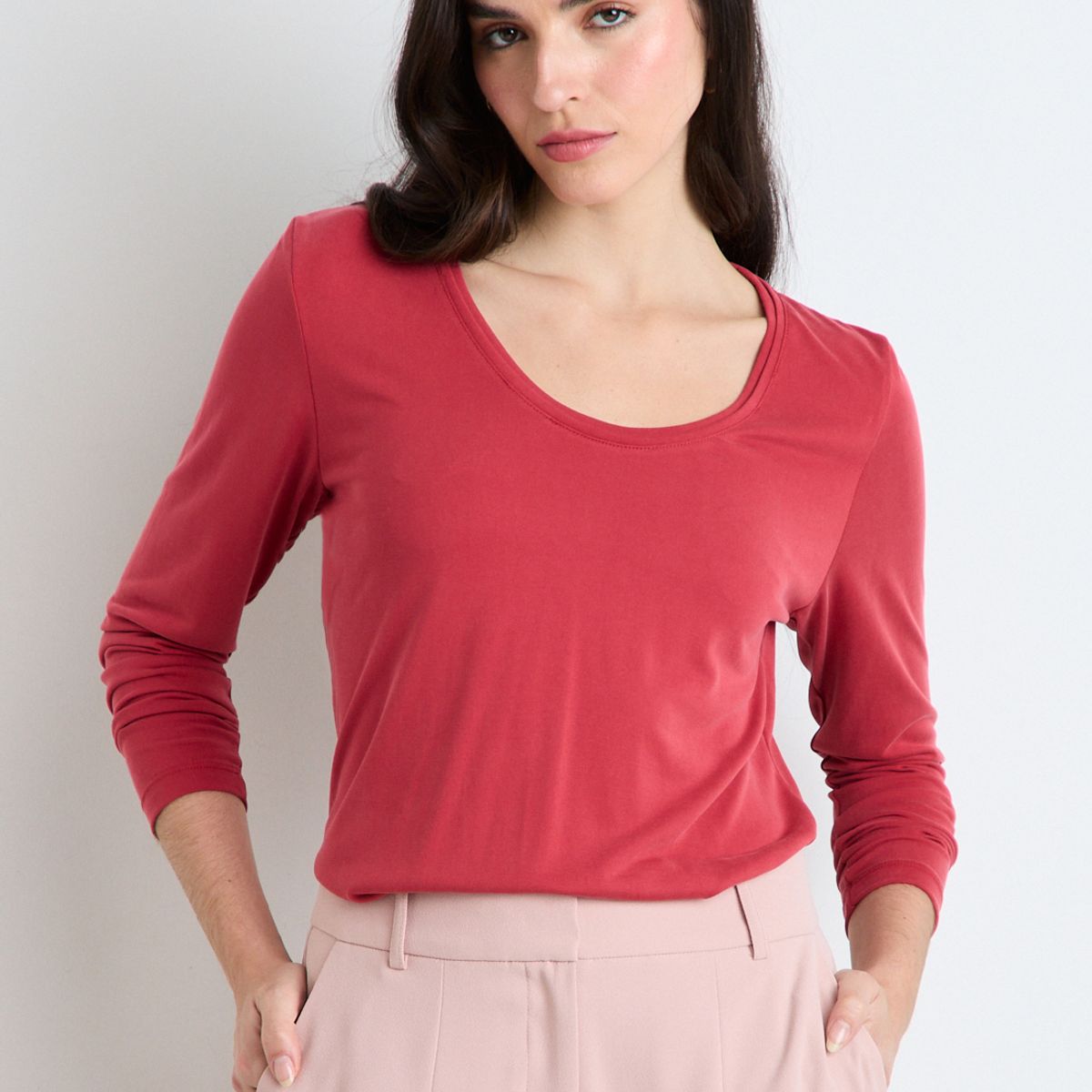 ASH - Polera Manga Larga Mujer Rojo Ash