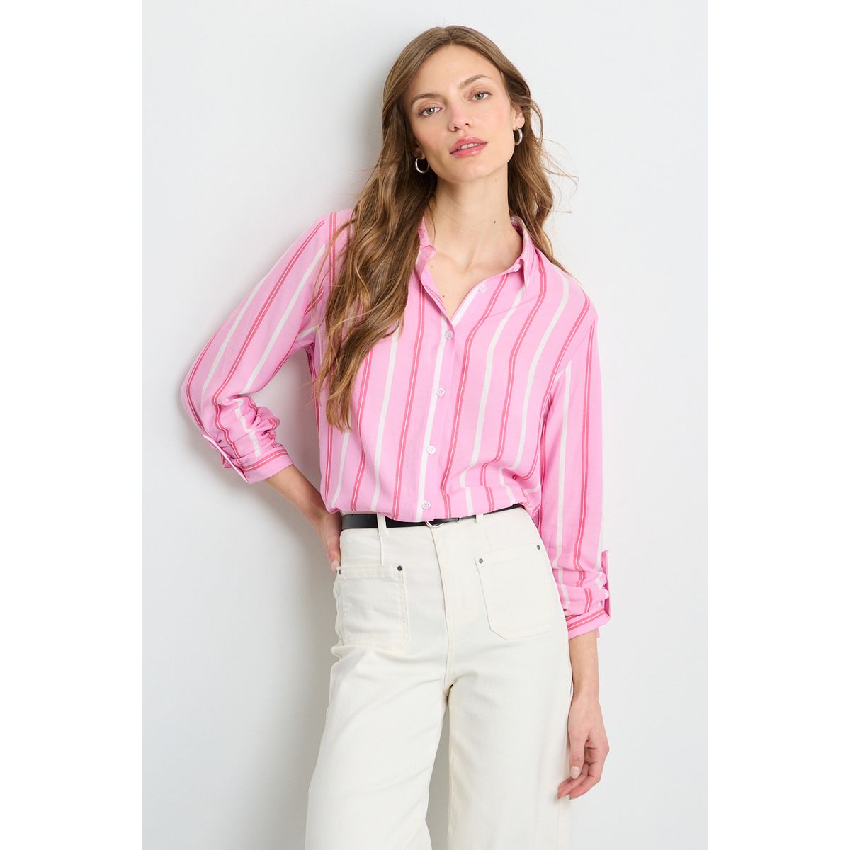 IO - Blusas Manga Larga Mujer Rosa Io