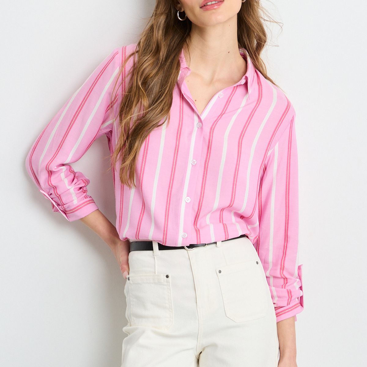 IO - Blusas Manga Larga Mujer Rosa Io